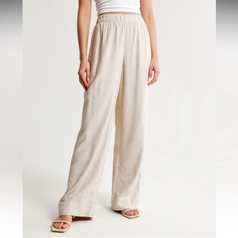 Abercrombie & Fitch Linen Wide-Leg Pants